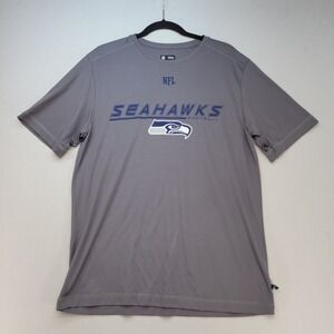 NFL Team Apparel Seattle Seahawks Shirt Mens Large Gray Performance Football Tee